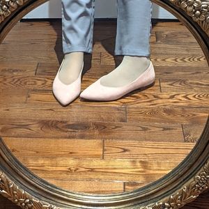 NWOT Nude Pink Pointed Flats, Never Worn